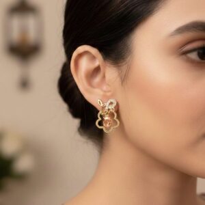 "love & bloom" champagne crystal drop earrings