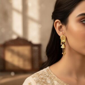 Regal Filigree Gold Tassel Drop Earrings
