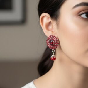 Ruby Radiance Red Crystal Drop Earrings