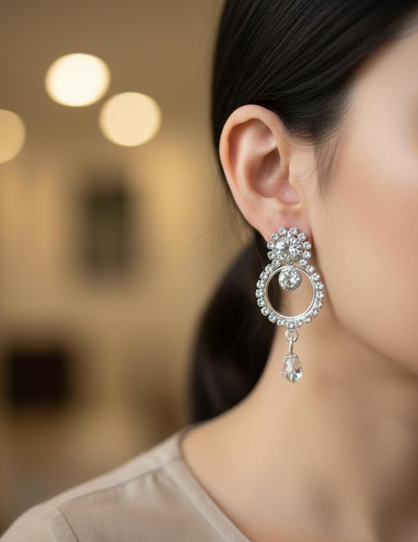 Eternal Sparkle Crystal Circle Drop Earrings