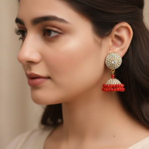 The "Imperial Crimson" Pavé Jhumkas
