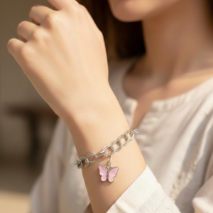 The "Blush Wing" Butterfly Charm Bracelet