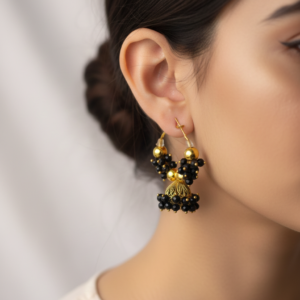 The "Onyx Cascade" Filigree Hoops