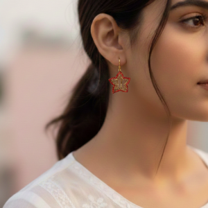 The "Crimson Star" Crystal Drop Earrings