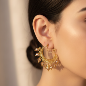 The "Amber Aurora" Filigree Chandbalis