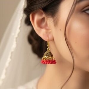 Gold Filigree Jhumka Earrings