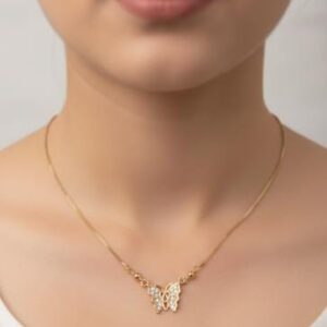 Gold Butterfly Pendant Necklace