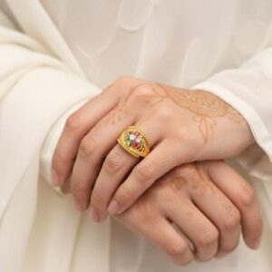Gold Multicolor Gemstone Ring