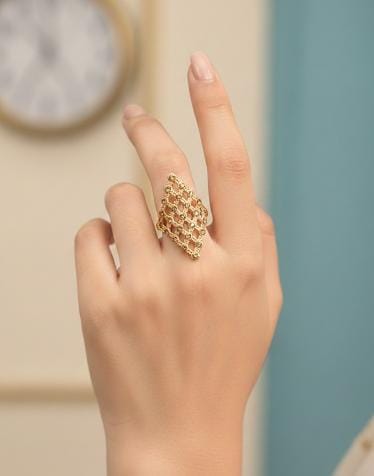 Gold Leaf Design Statement Ring