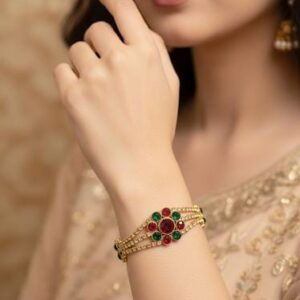 Gold Ruby Gemstone Bracelet