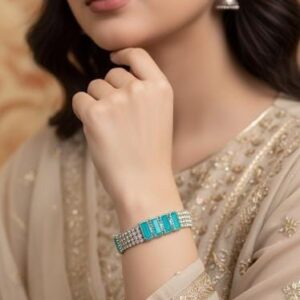 Turquoise Crystal Chain Bracelet