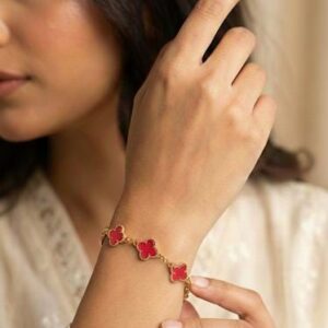 Red Clover Charm Bracelet