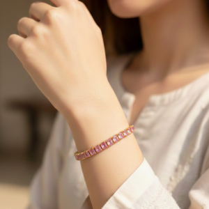 The "Rosé Blush" Baguette Tennis Bracelet