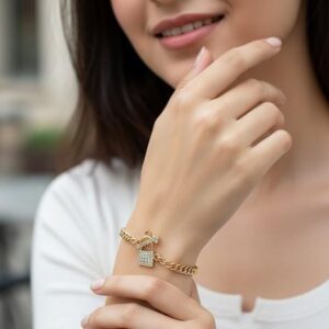 Gold Bow Crystal Bracelet