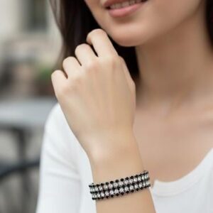 Black Crystal Stretch Bracelet