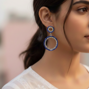 The "Azure Orbit" Crystal Halo Dangles