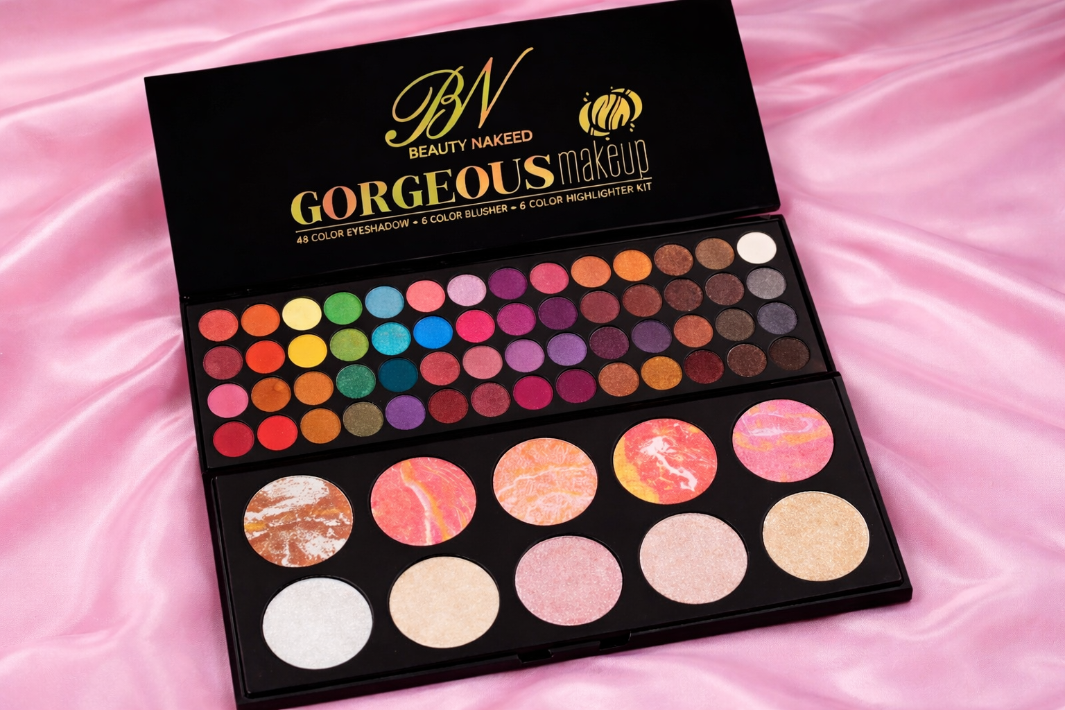 48 Color Eyeshadow + 8 Blusher Palette – Professional Matte & Shimmer Makeup Palette (56 Shades Total) - Image 2
