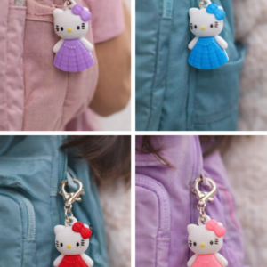 Cute Cartoon Girl Bag Keychain Set