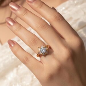 Rose Gold Crown Diamond Ring