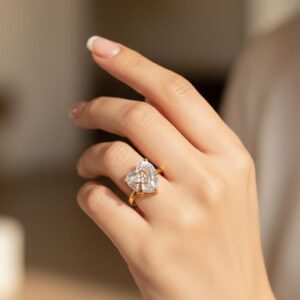 Rose Gold Heart Diamond Ring