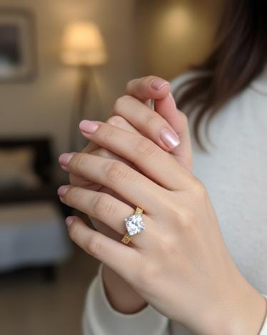 Rose Gold Princess Cut Ring