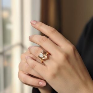 Rose Gold Heart Solitaire Ring