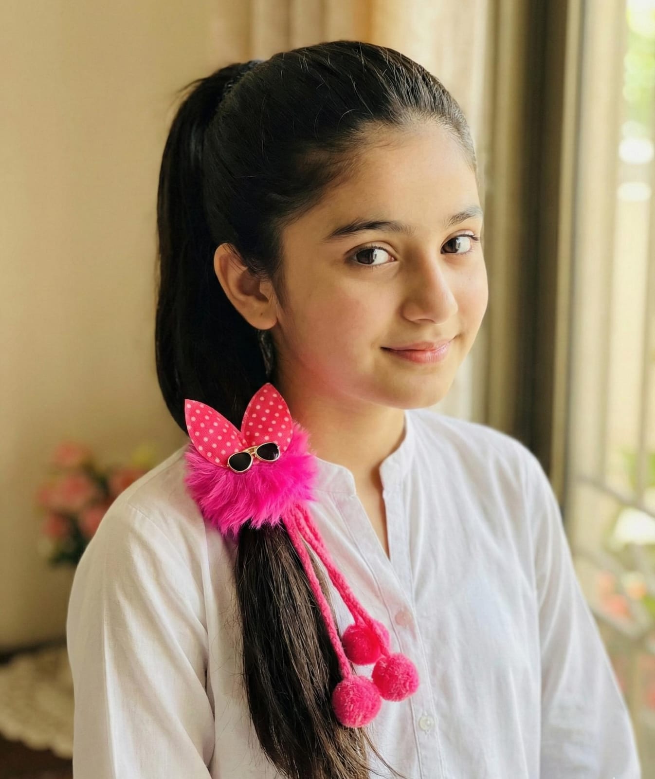 Cute Fluffy Ponytail Hair Clip for Baby Girls