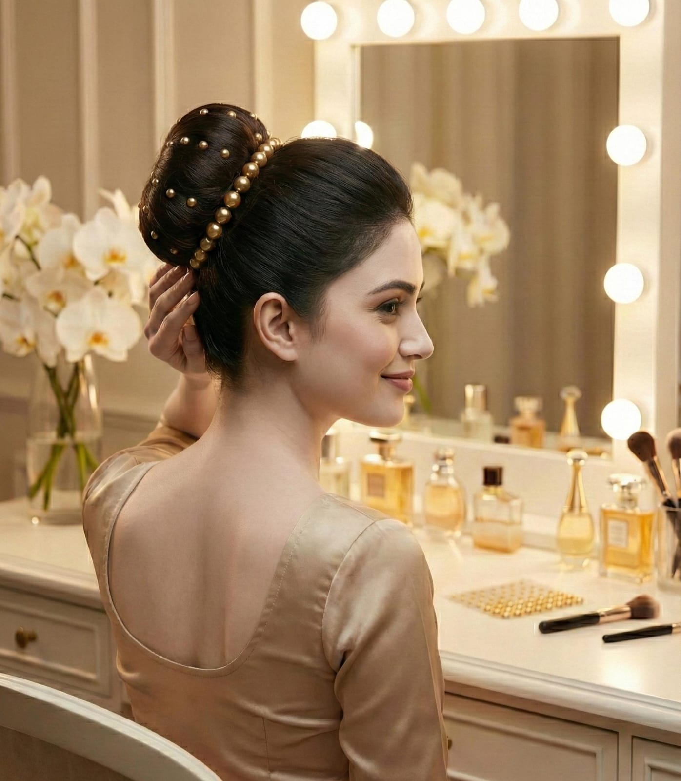 Golden Sticker Beads – Multi-Size Self-Adhesive Decorative Gems