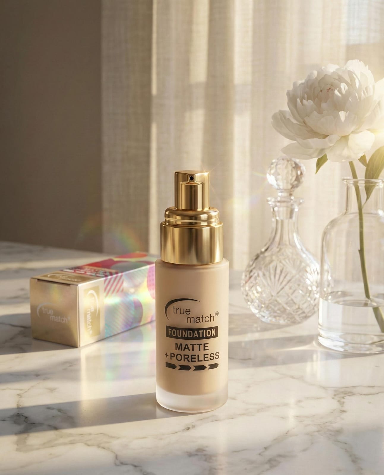 True Match Matte + Poreless Foundation – Smooth Oil-Control Finish