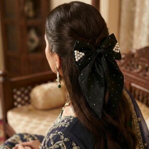 Elegant Pearl Bow Hair Pin for Women & Girls