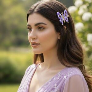 Elegant Star-Embellished Butterfly Hair Pin for Women