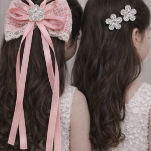 Elegant Bow & Flower Hair Pin Set for Girls (3-Piece Set)