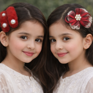 Cute Fur & Flower Hair Pin Set for Girls (3-Piece Set)